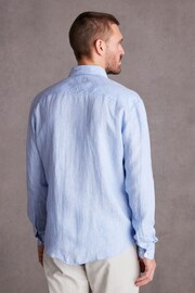 Light Blue Regular Fit Signature Linen Shirt - Image 3 of 7