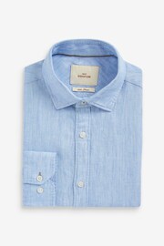 Light Blue Regular Fit Signature Linen Shirt - Image 6 of 7