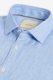 Light Blue Regular Fit Signature Linen Shirt - Image 7 of 7