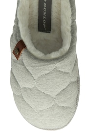 Dunlop Grey Ladies Closed Toe Quilted Mule Slippers - Image 4 of 4