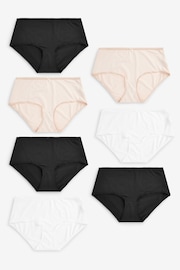 Black/White/Nude Midi Microfibre Knickers 7 Pack - Image 1 of 9