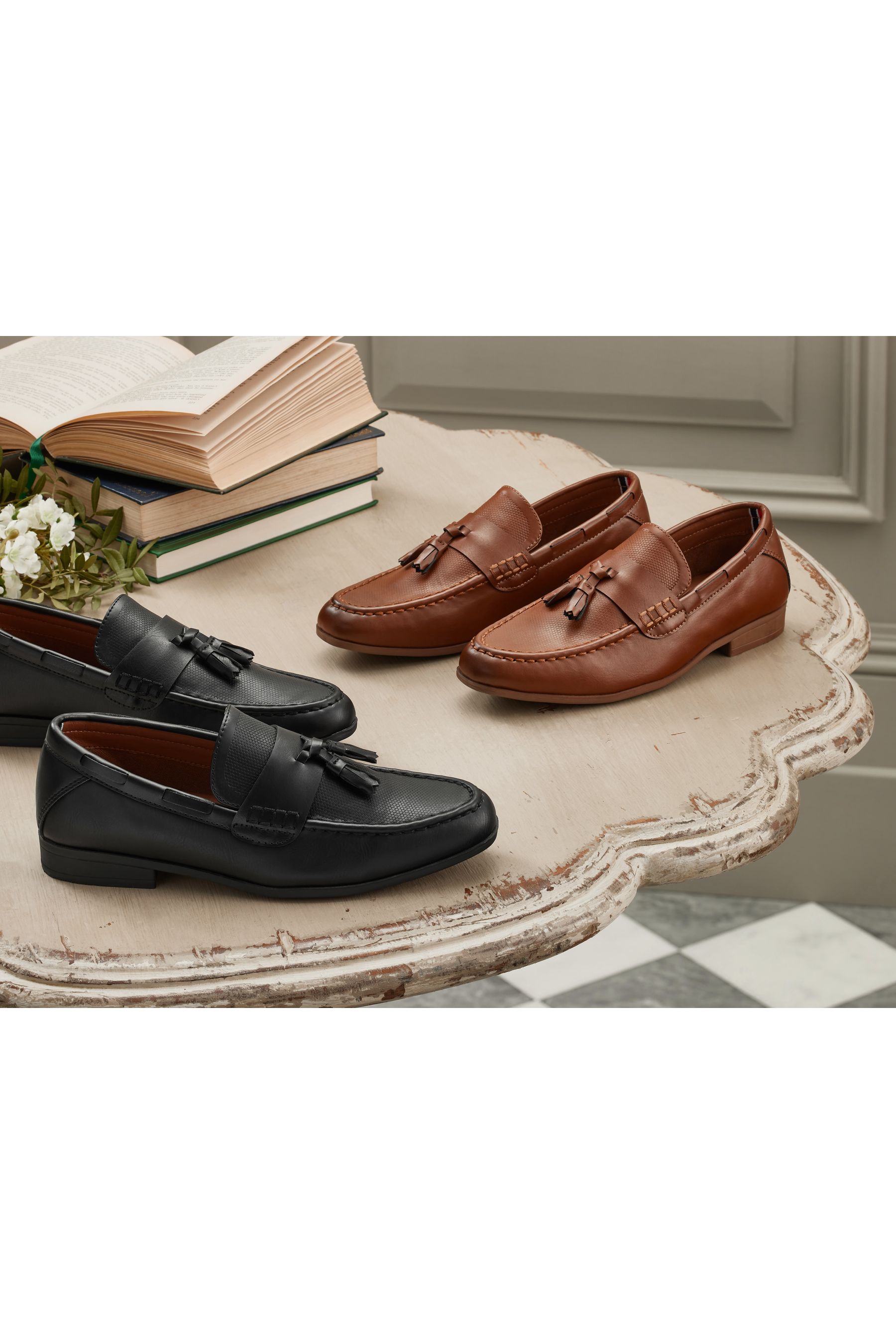 Buy Tan Tassel Standard Fit F Smart Tassel Detail Loafers from the Next UK online shop