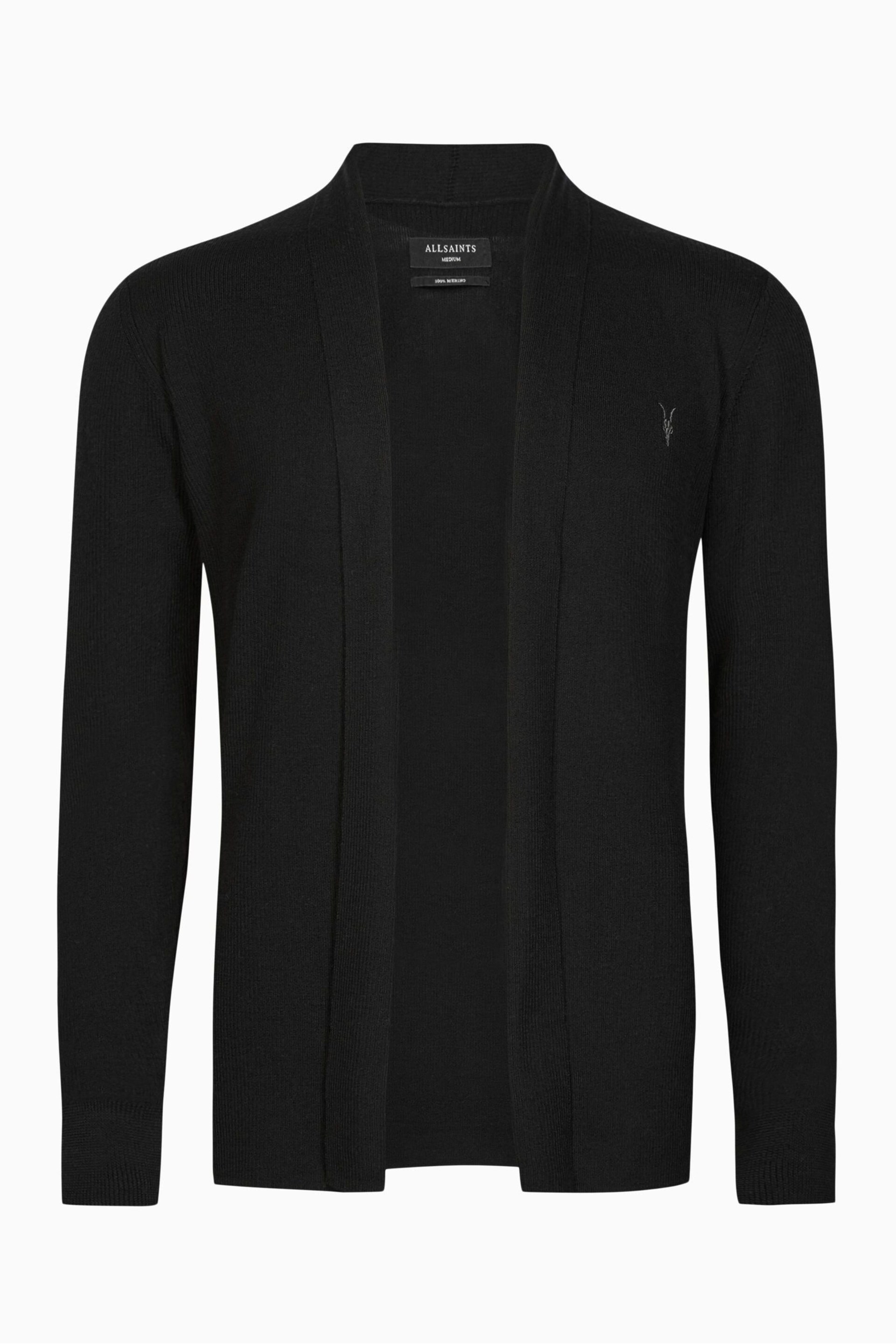 AllSaints Black Mode Merino Open Cardigan - Image 5 of 5