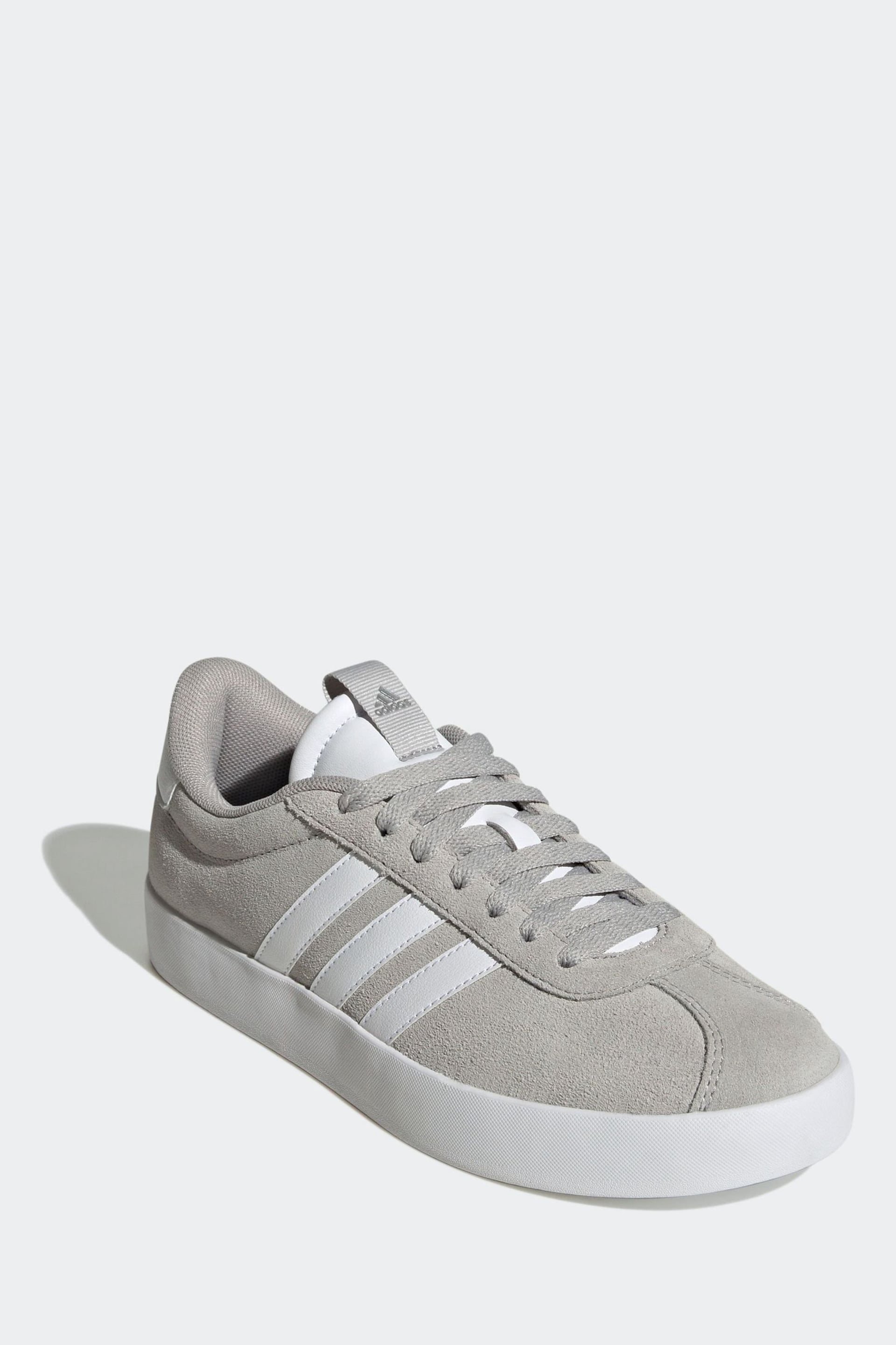 adidas Grey/White VL Court 3.0 Trainers - Image 4 of 9