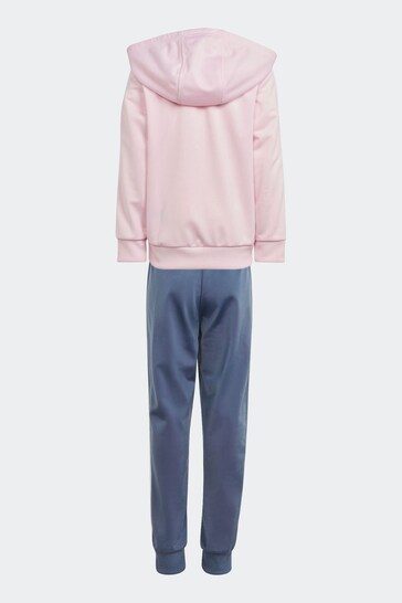 adidas Pink/Blue Sportswear Essentials 3-Stripes Shiny Tracksuit