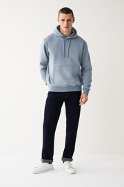 Blue Regular Fit Jersey Cotton Rich Overhead Hoodie - Image 2 of 8