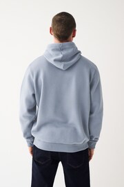 Blue Regular Fit Jersey Cotton Rich Overhead Hoodie - Image 3 of 8