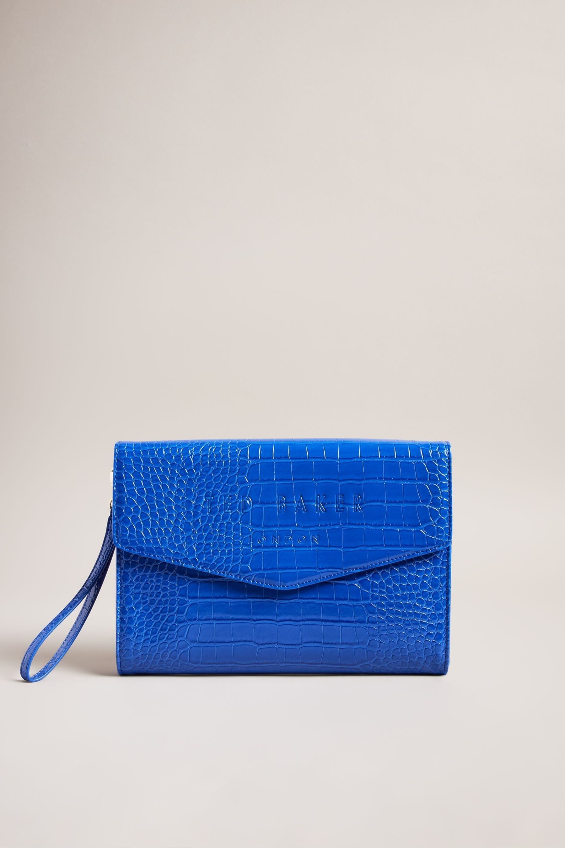 Buy Ted Baker Blue Crocey Imitation Croc Envelope Pouch from Next Luxembourg