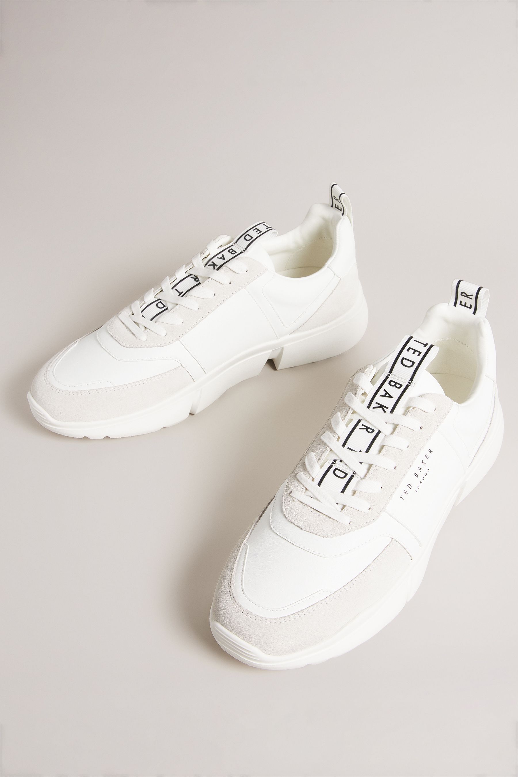 Buy Ted Baker Cecylew White Webbing Leather And Suede Sneakers from Next Luxembourg