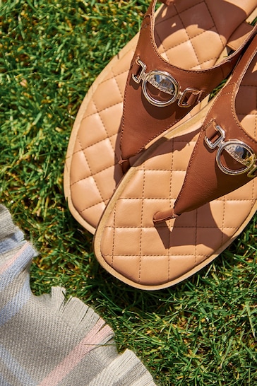 Barbour® Brown Vivienne Leather Sandals