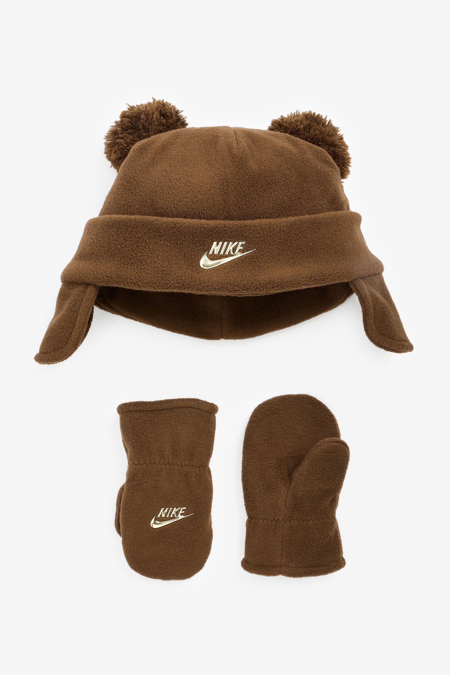 Buy Nike Brown Gold Kids Pom Pom Trapper Hat 2 4 Years from Next Ireland