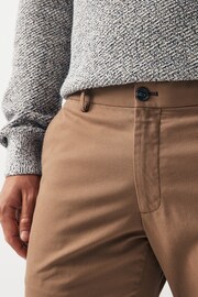 Tan Brown Slim Smart Textured Chino Trousers - Image 5 of 9