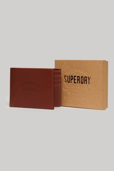 Superdry Brown Leather Wallet In Box