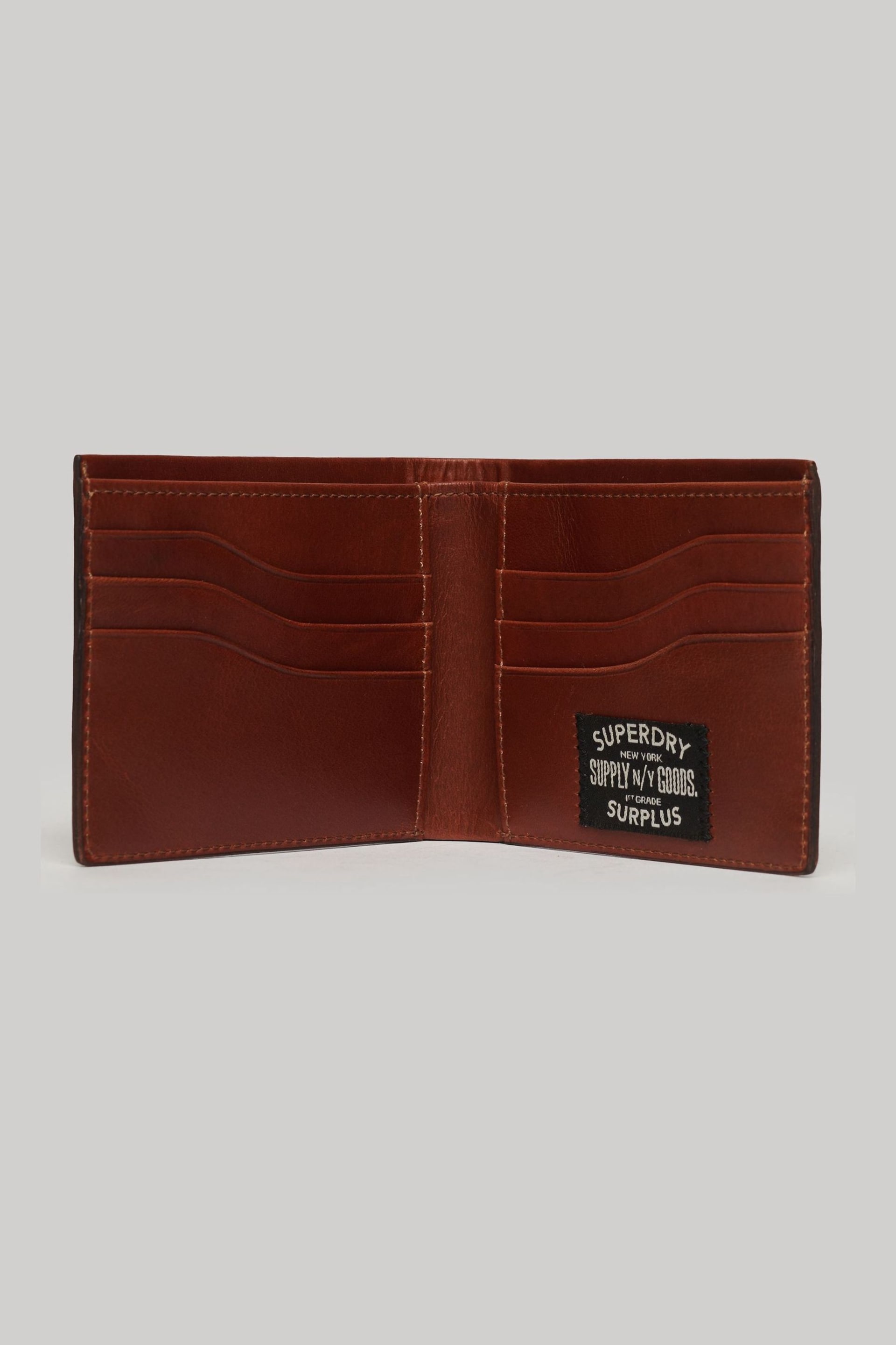 Superdry Brown Leather Wallet In Box - Image 5 of 6