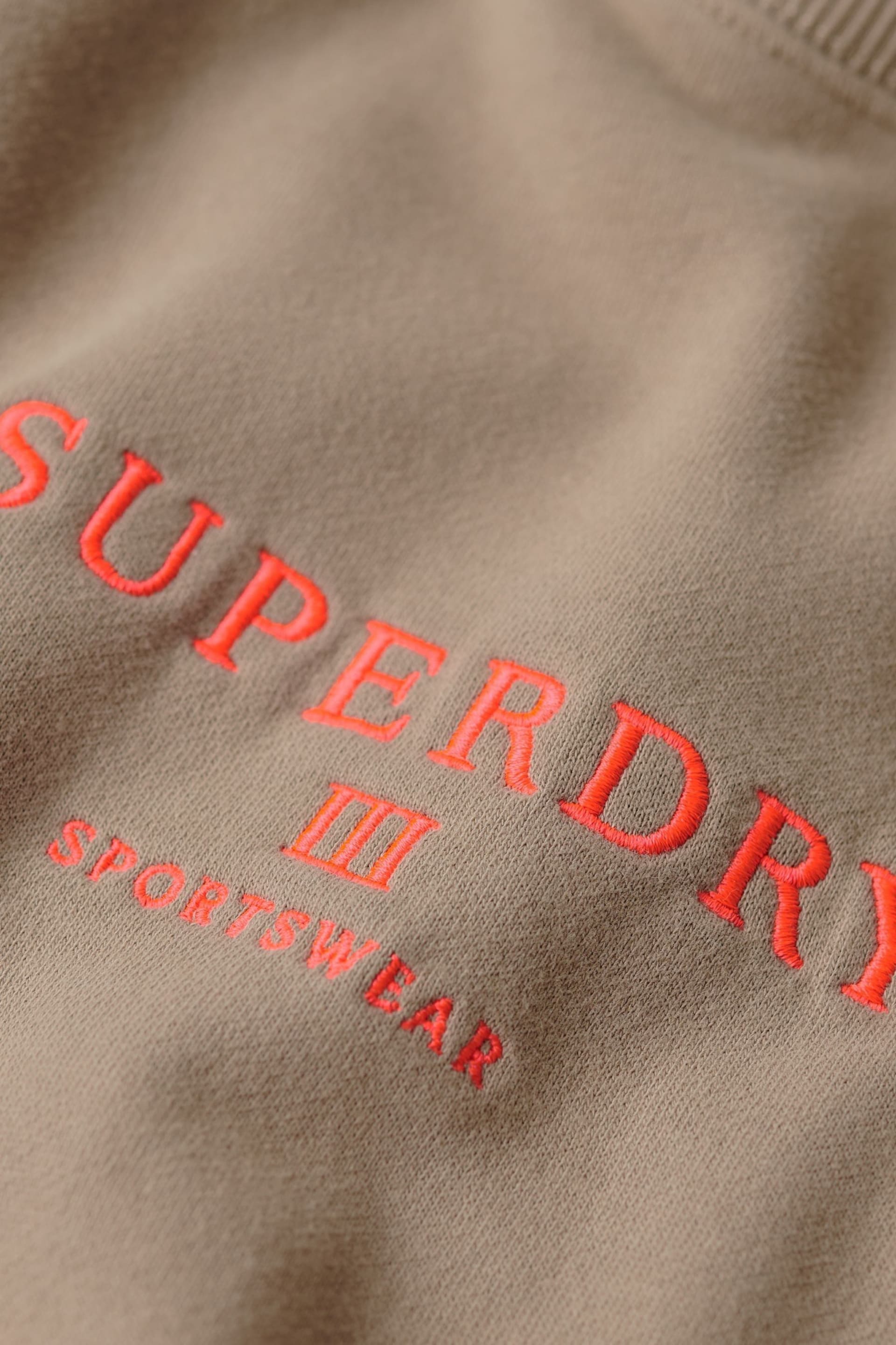 Superdry Cream Embroidered Loose Crew Sweatshirt - Image 6 of 6