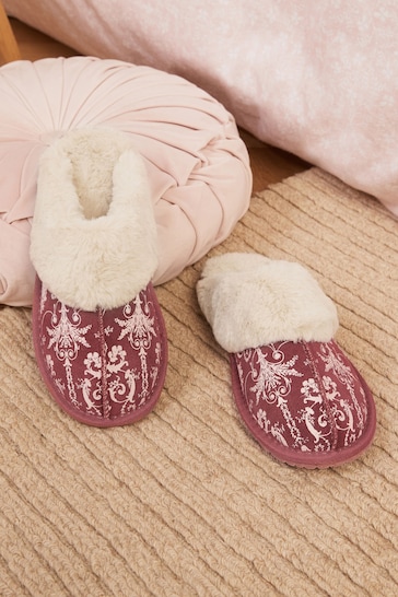 Wild Roses Laura Ashley Wild Roses Suede Mule Slippers