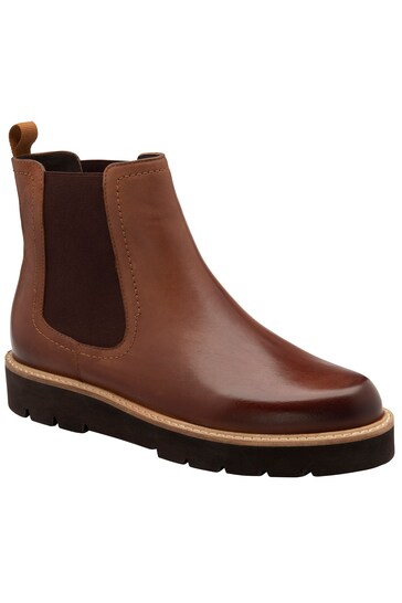 Ravel Brown Leather Ankle Boots