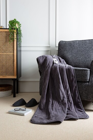 Buy Slumberdown Grey Cosy Hugs Heated Throw from the Next UK online shop