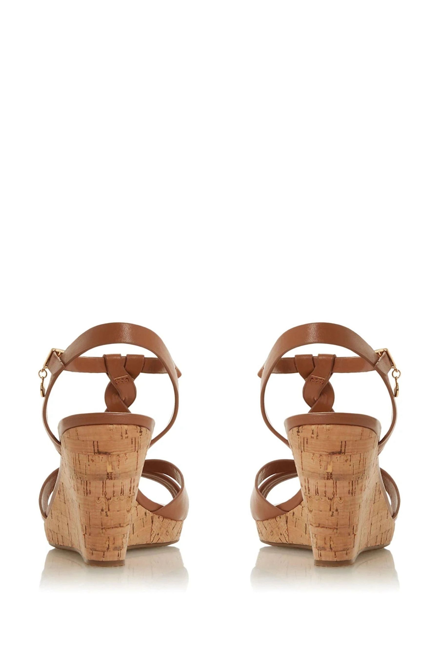 Buy Dune London Tan Brown Wide Fit Plait Bar Wedge Sandals from Next Luxembourg