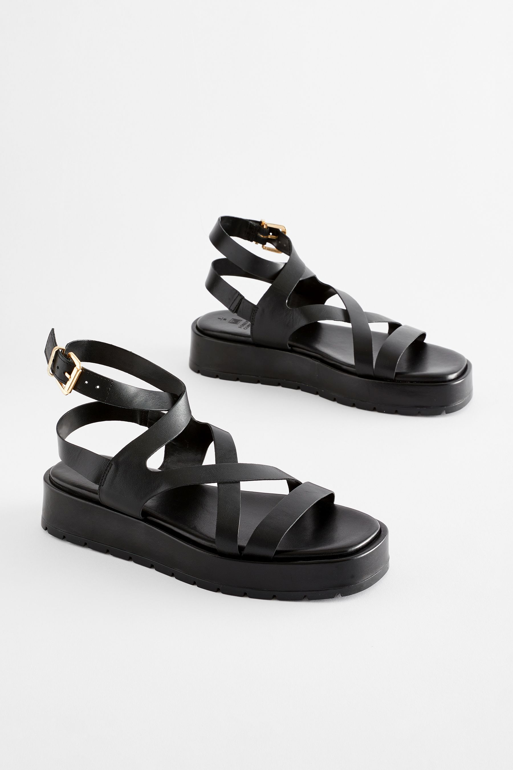 All black strap sandals deals