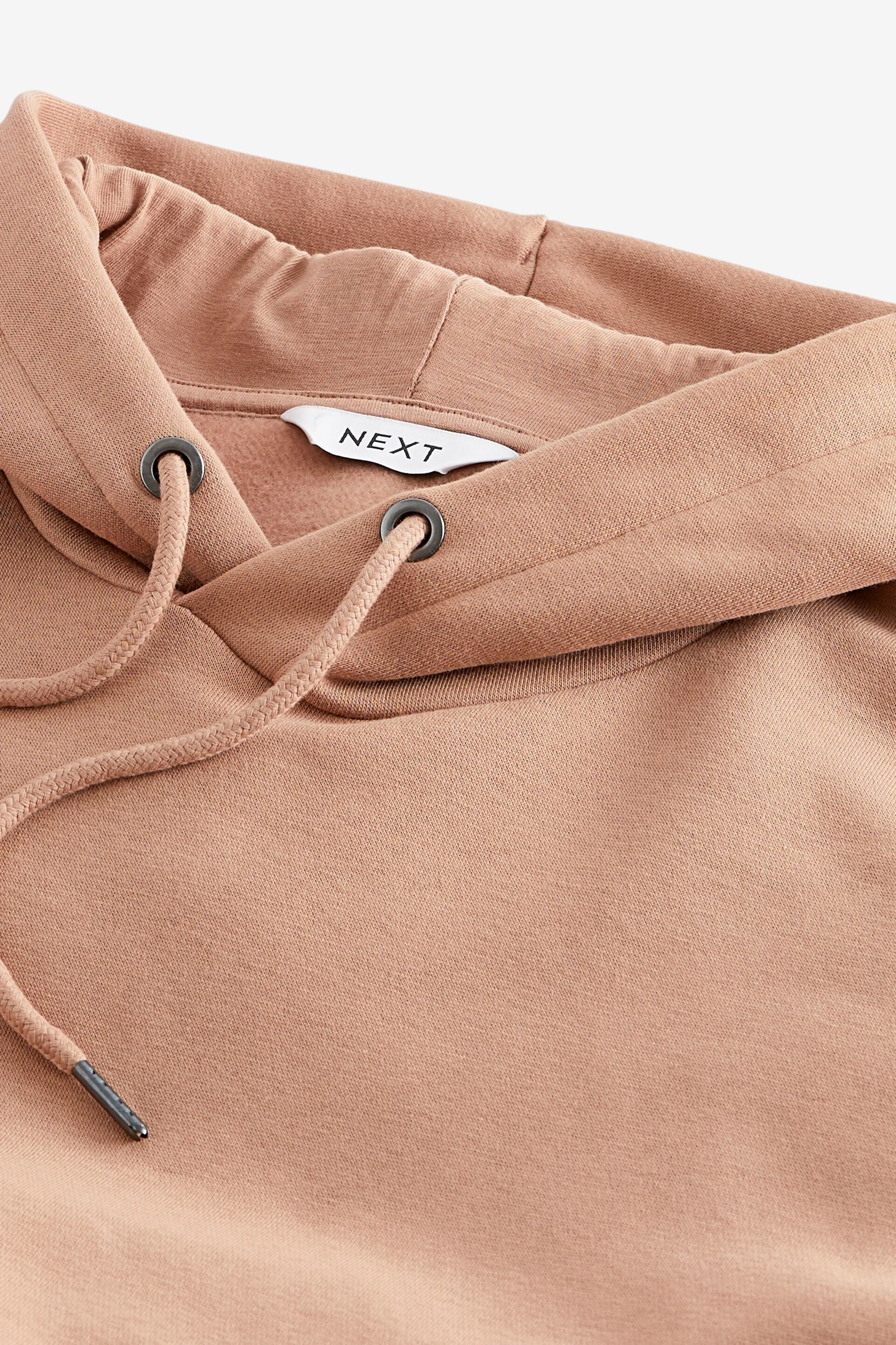 Clay/Neutral Regular Fit Jersey Cotton Rich Overhead Hoodie - Image 7 of 8