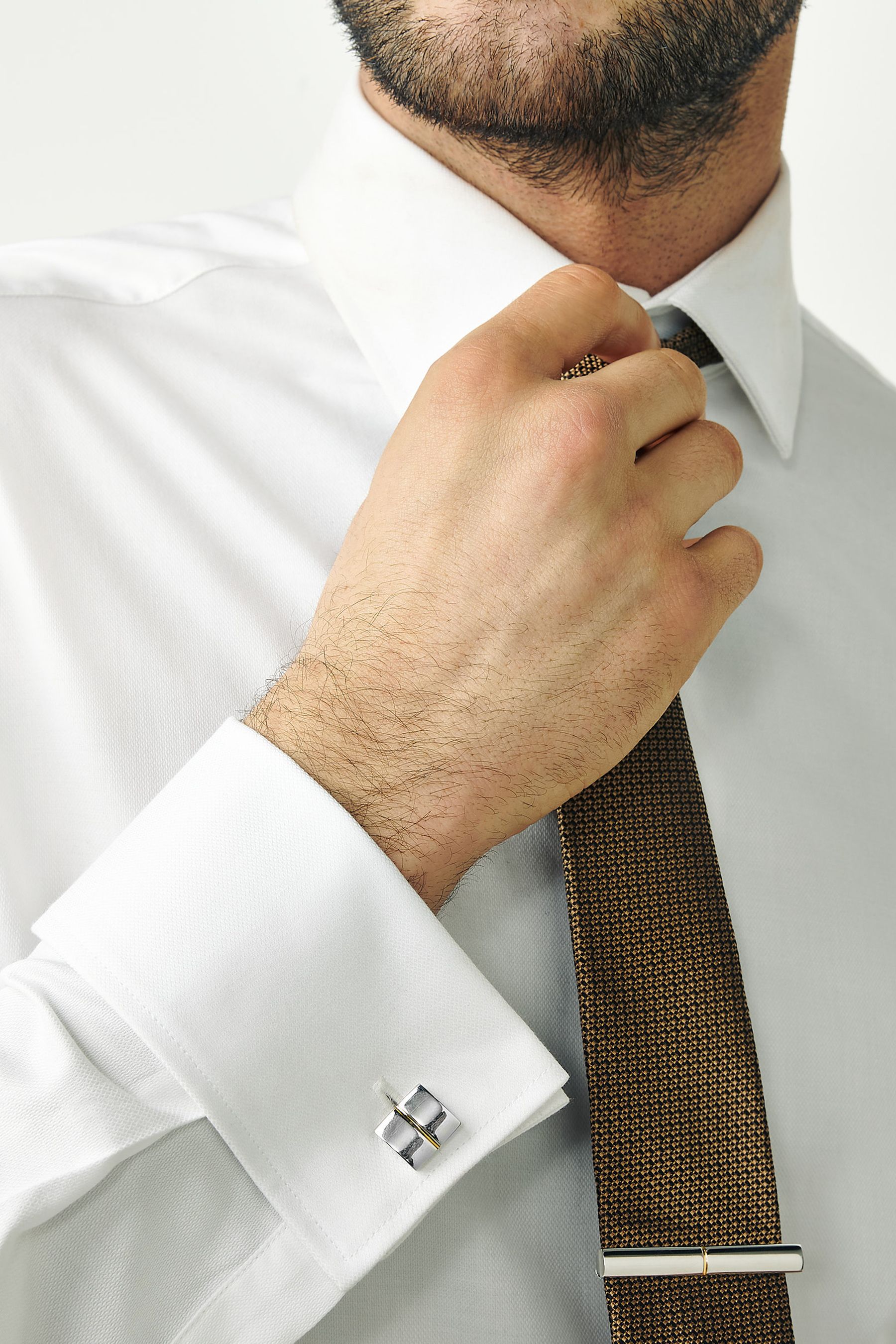 Buy 2 Tone Silver Gold Cufflink And Tie Clip Set from the Next UK online shop