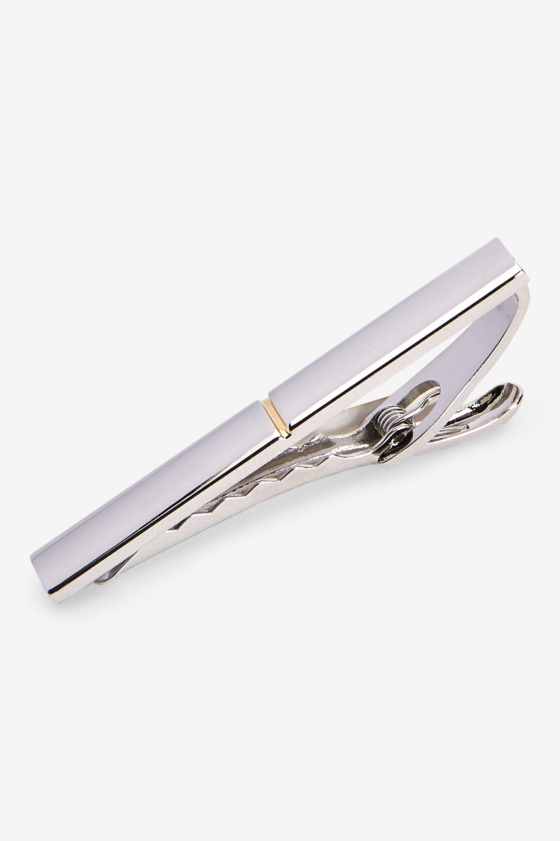 2 Tone Silver Gold Cufflink And Tie Clip Set