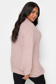 Yours Curve Pink High Neck Knitwear Jumper - Image 3 of 4
