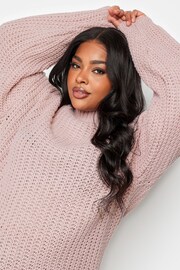 Yours Curve Pink High Neck Knitwear Jumper - Image 4 of 4