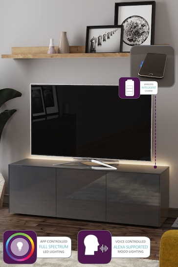 Frank Olsen Grey Smart LED Large TV Stand