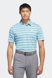 adidas Golf Two Colour Striped Polo Shirt - Image 1 of 7