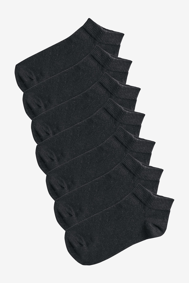 Noir - Paquet de 7 chaussettes de sport en coton riche - Image 1 de 2