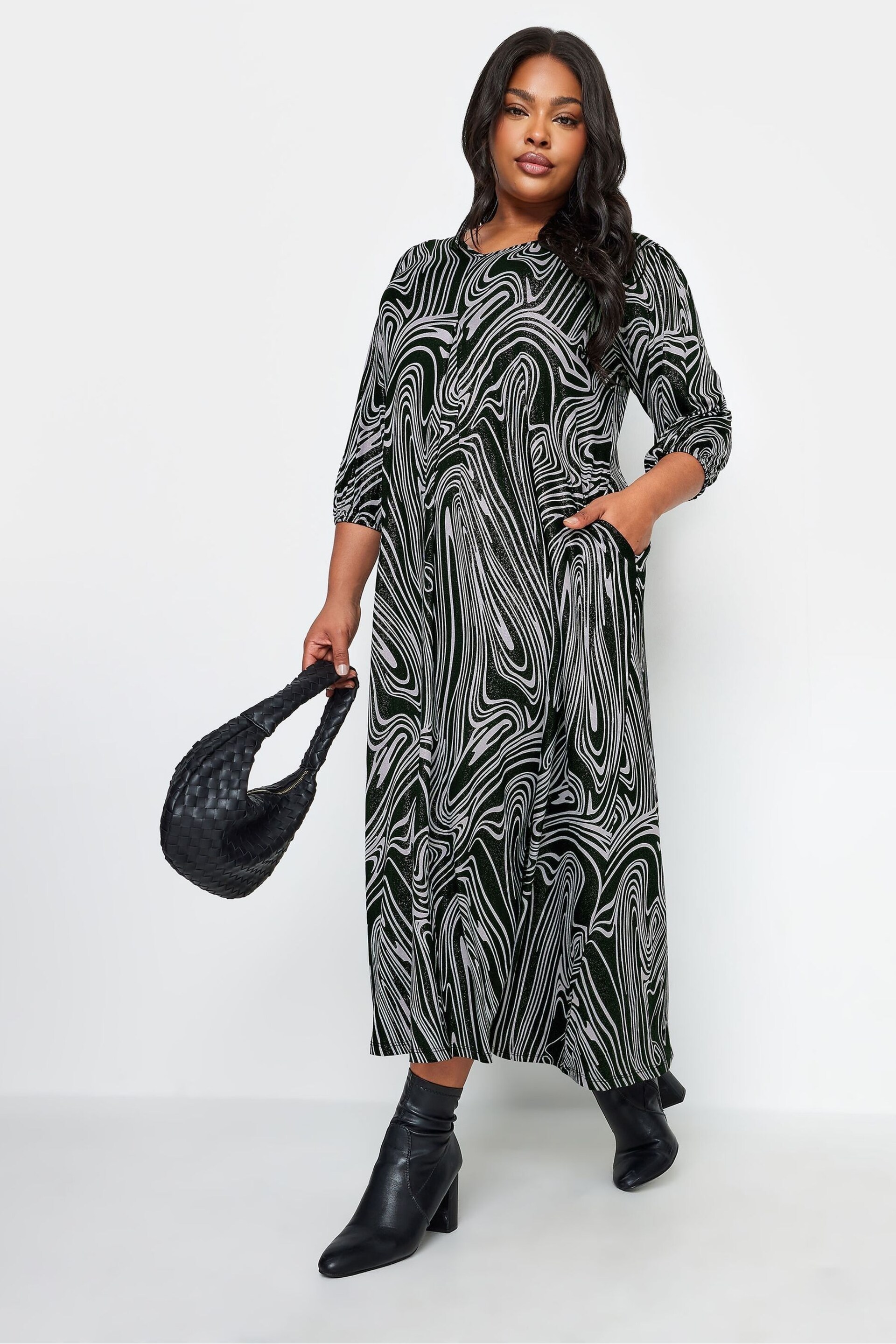 Yours Curve Black Maxi Dress - Image 3 of 4