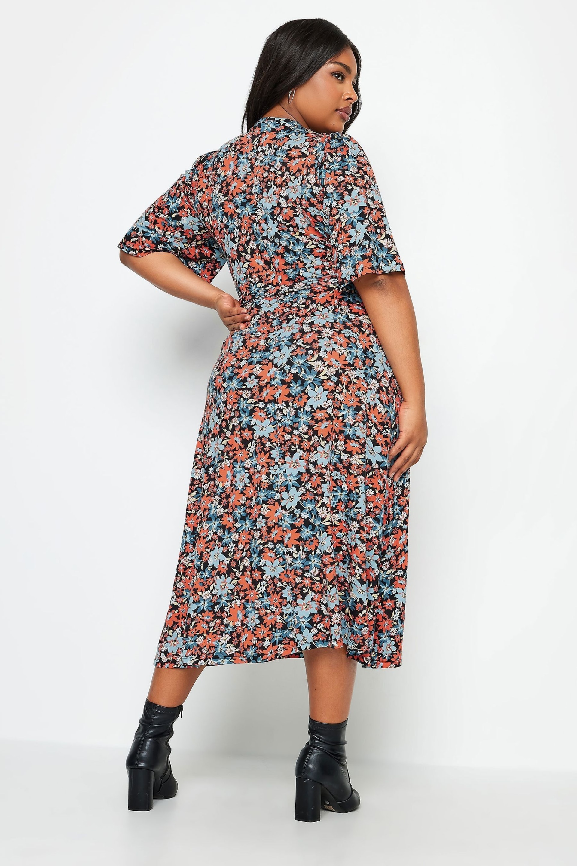 Yours Curve Multi Floral Maxi Wrap Dress - Image 2 of 4