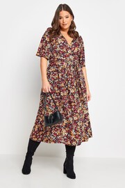 Yours Curve Multi Red Floral Maxi Wrap Dress - Image 1 of 4