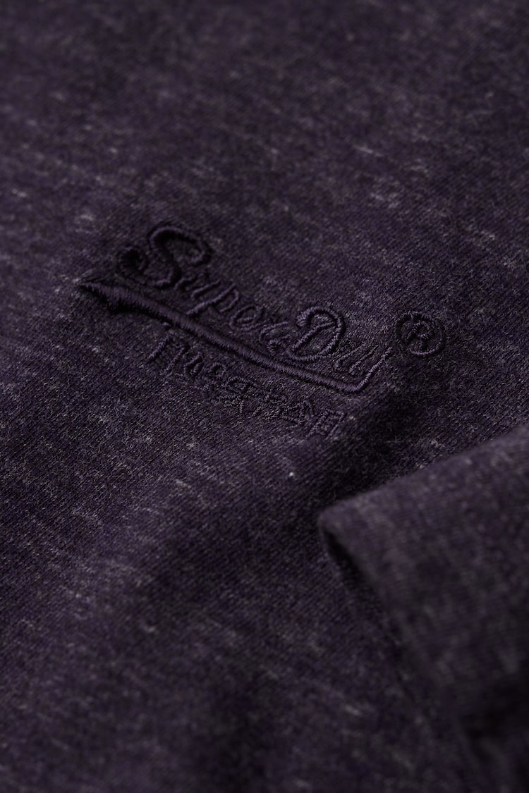 Superdry Purple Marl 100% Cotton Vintage Logo Embroided T-Shirt - Image 6 of 6