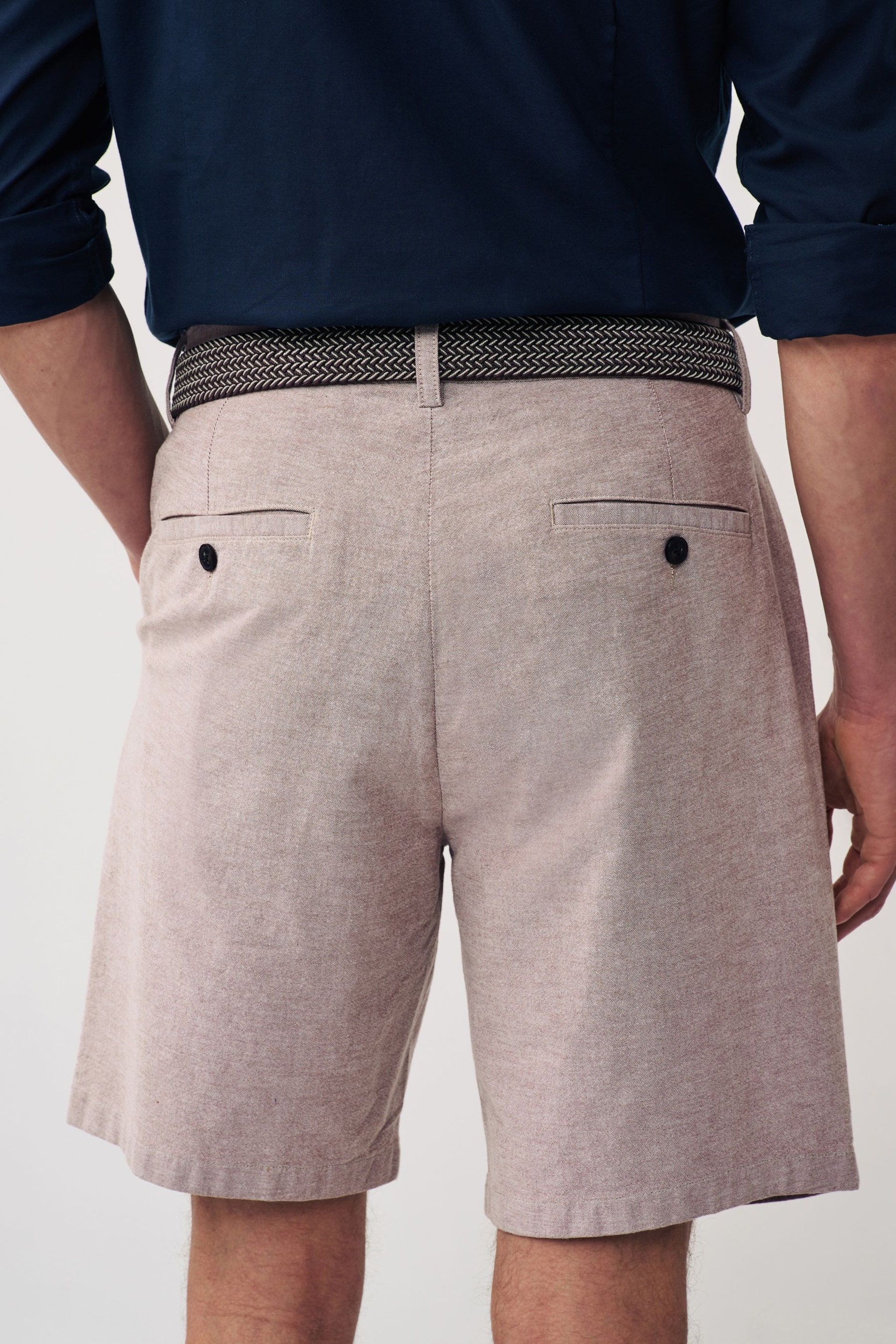 Clay Cotton Oxford Chino Shorts with Belt Included - Image 3 of 7