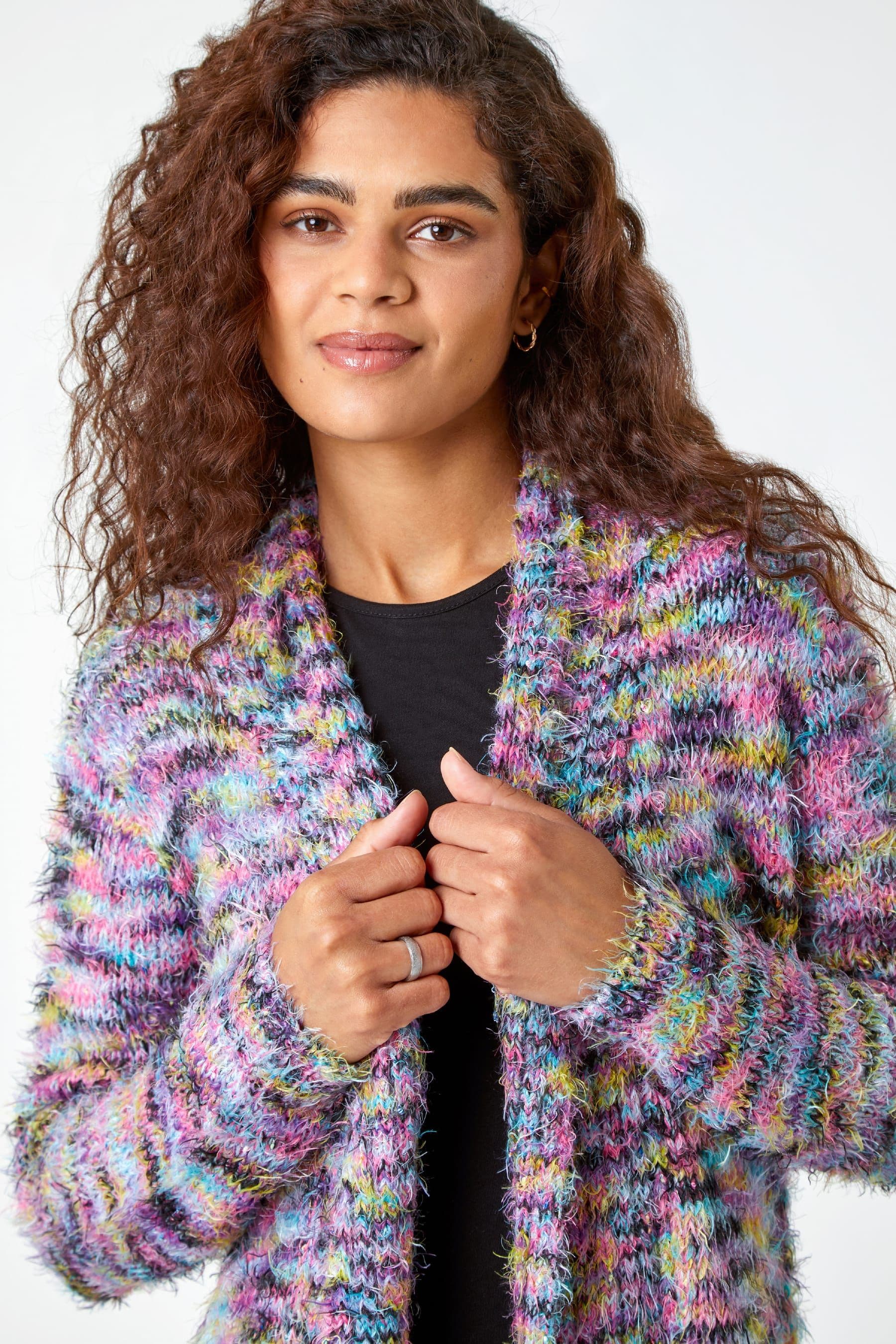Buy Roman Purple Fluffy Longline Cosy Cardigan from the Next UK online shop