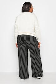 Yours Curve Black Limited Pinstripe Trousers - Image 2 of 4
