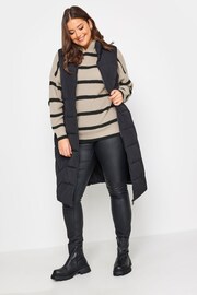 Yours Curve Cream Stripe Hooded Jumper - Image 3 of 4