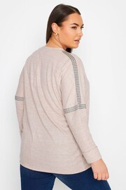 Yours Curve Pink Studded Batwing Jumper - Image 2 of 4