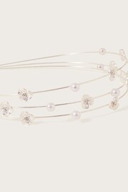 Monsoon Silver Tone Diamanté Multi Wire Headband - Image 2 of 2