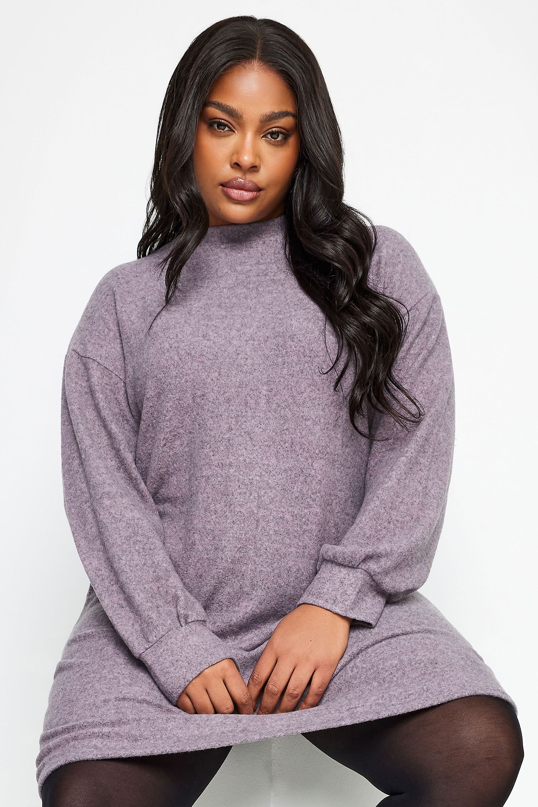 Purple jumper dress top uk