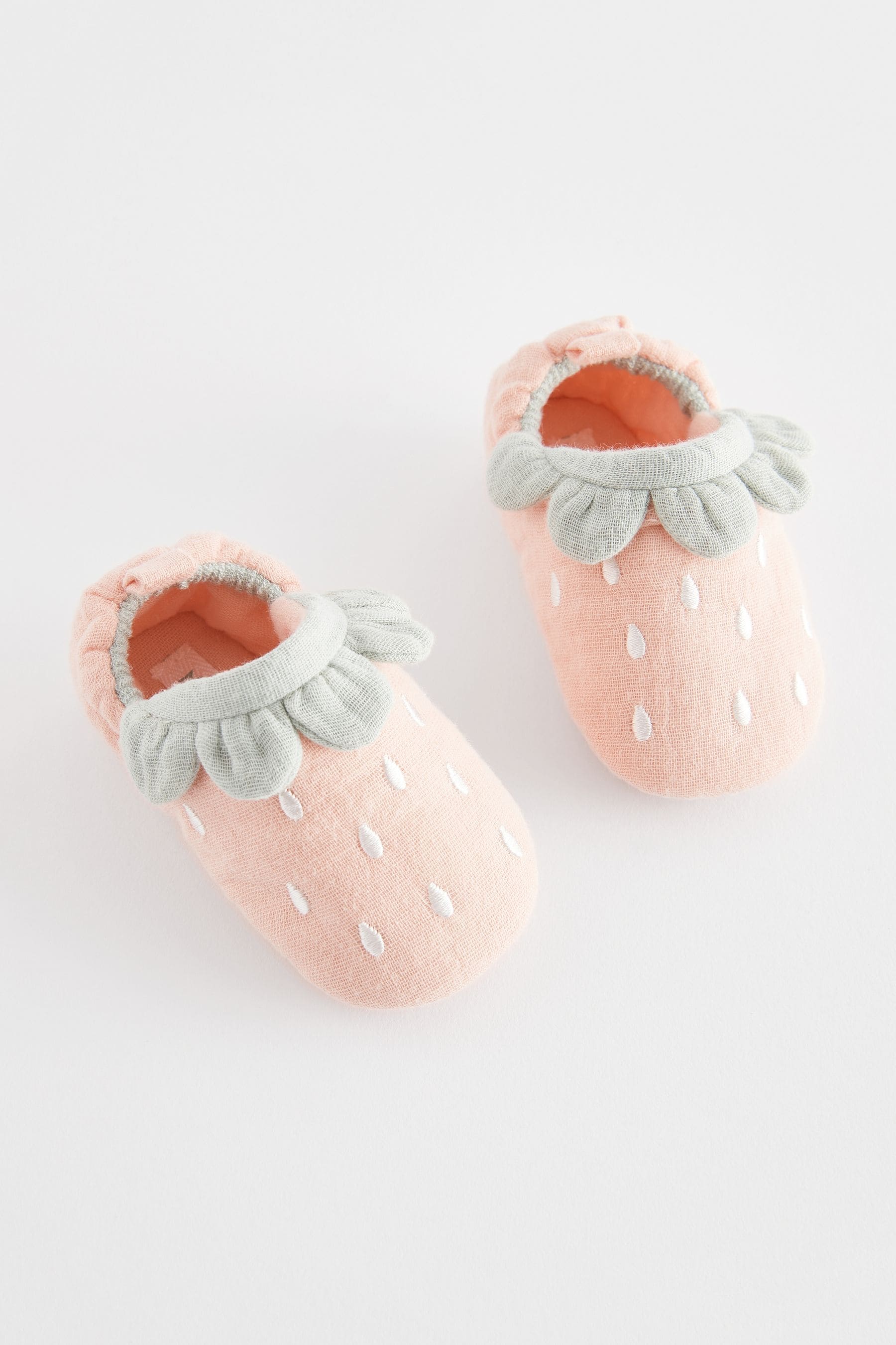 Pink Strawberry Character Slip On Baby Shoes 0 24mths