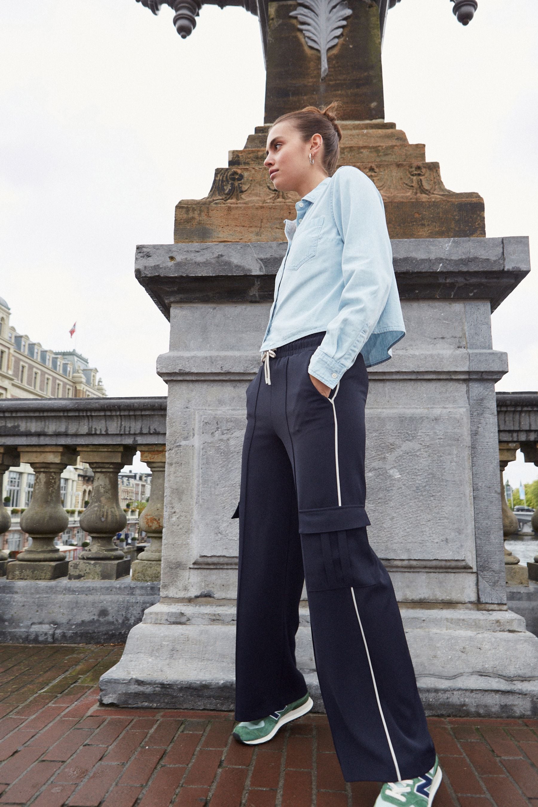 Next navy wide leg trousers hot sale