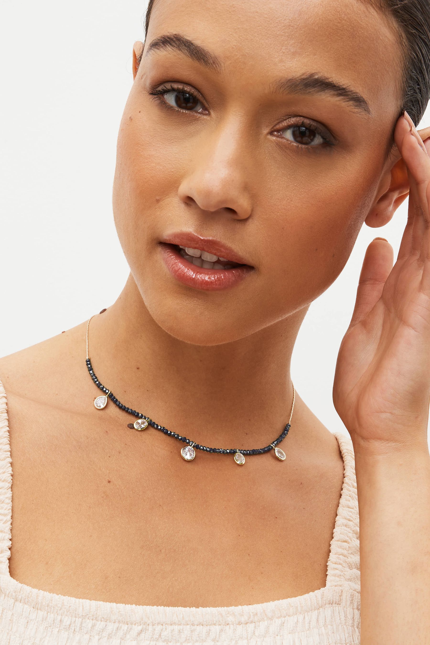Beaded drop necklace shop