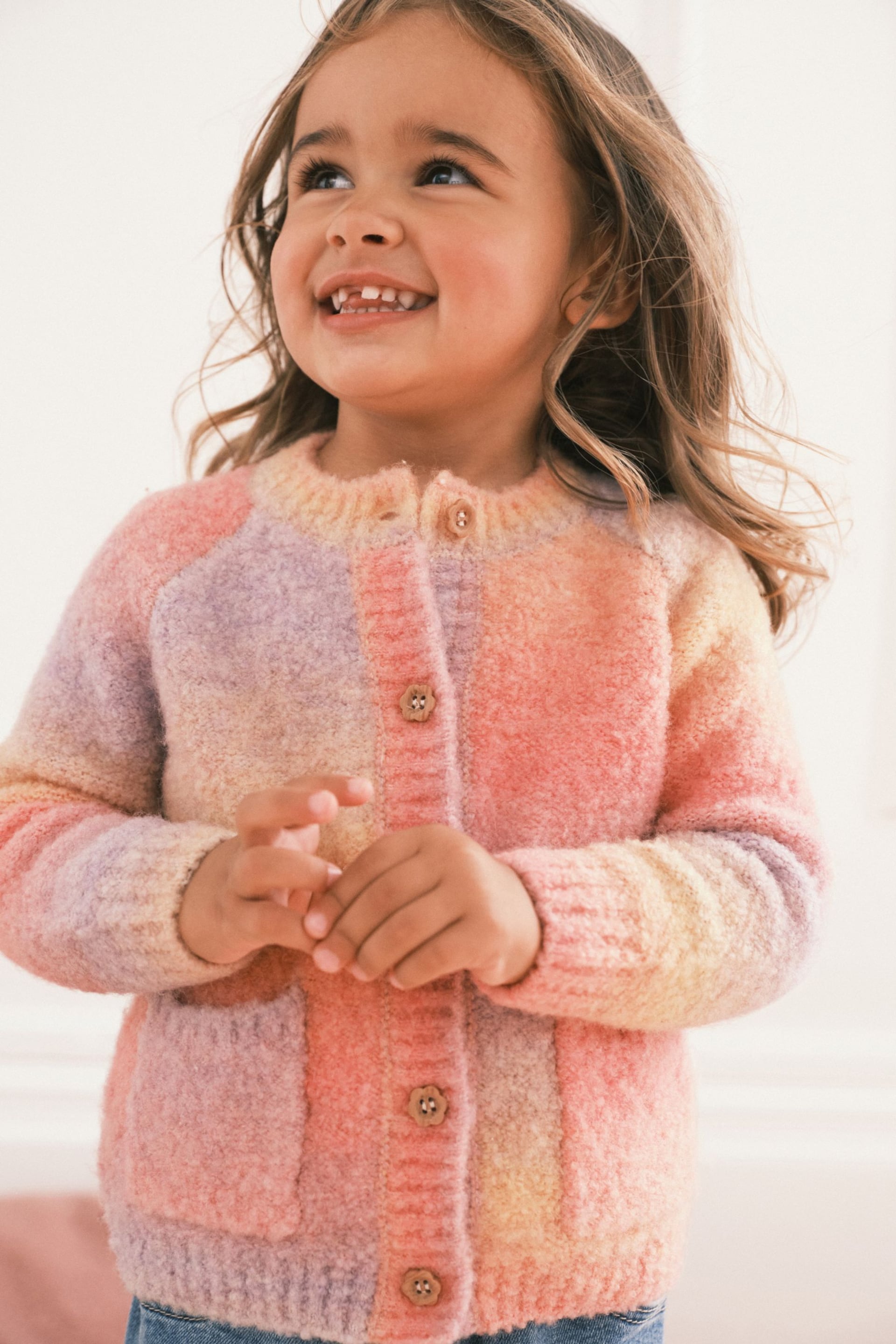 Pink/Lilac Purple Cosy Cardigan (12mths-7yrs) - Image 1 of 6