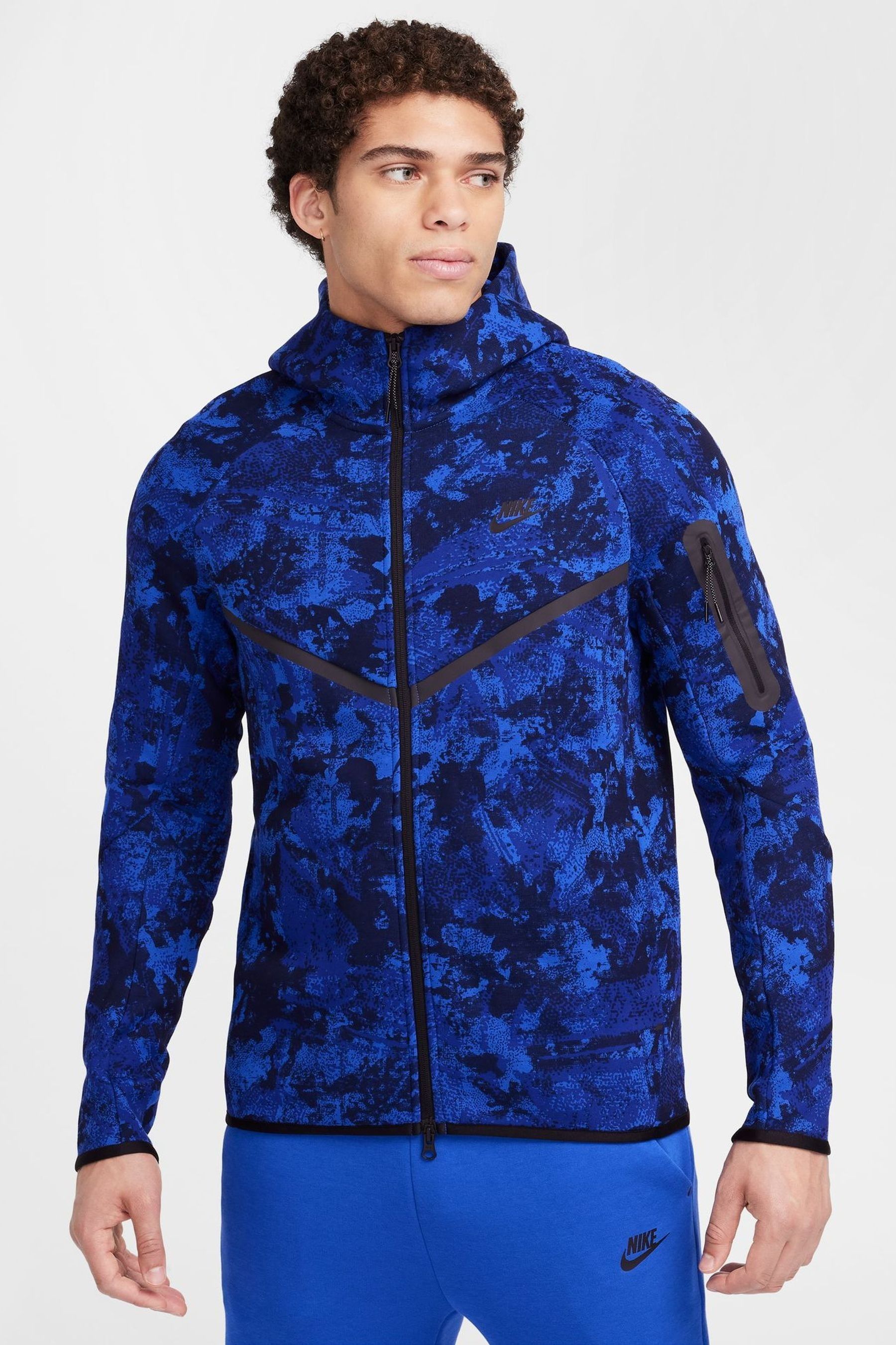 Buy Nike Game Blue Tech Fleece Camo Zip Through Hoodie from the Next UK online shop