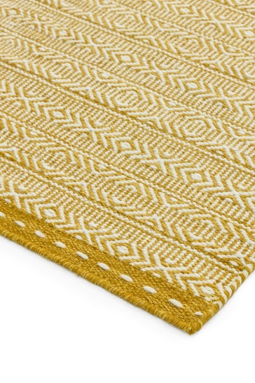Asiatic Rugs Yellow Knox Reversible Wool Dhurry Rug