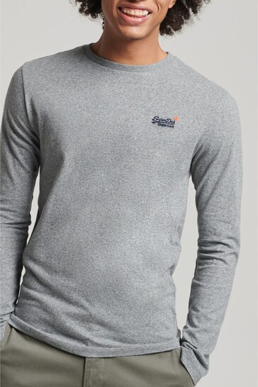 Superdry Grey Organic Cotton Vintage Embroidered Top